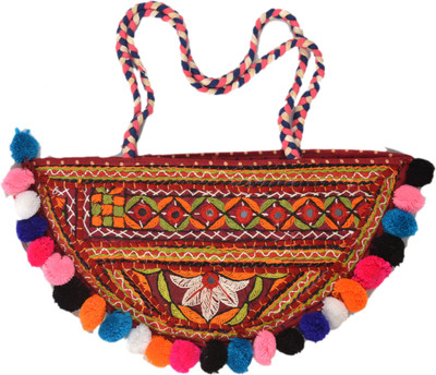 

KUTCH HANDICRAFT Women Formal Multicolor Cotton Sling Bag