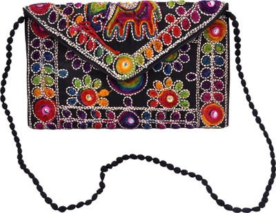 

Sadaf Design's Girls Formal, Evening/Party Black Nylon, Satin Sling Bag