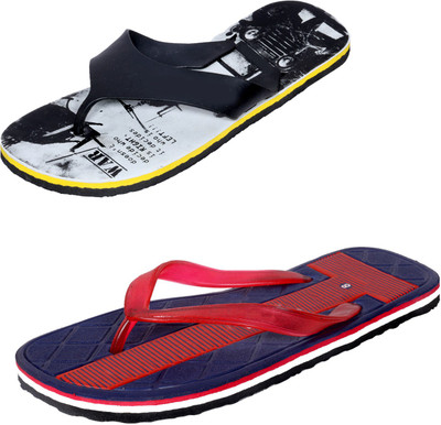

Indistar SetpCare Super Soft and Comfortable Slippers, Black::red