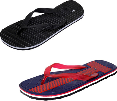 

Indistar SetpCare Super Soft and Comfortable Slippers, Black::red