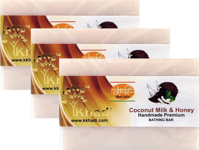 

Khadi COCONUT MILK & HONEY SOAPS PACK OF 3(375 g, Pack of 3)
