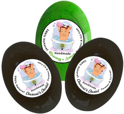 

3F HandMade Soap Rosemery And Charcoal Chariot(270 g, Pack of 3)