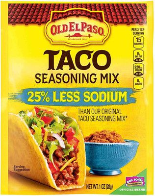 

Old ELPaso Taco Seasoning Mix, 25% Less Sodium - 28g (1oz)(28 g)