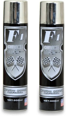 F1 Aerosol chrome Silver Spray Paint 600 ml(Pack of 2)