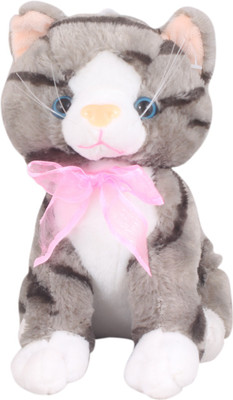 

Tickles Grey cSoft Cute Cat - 20 cm(Grey)