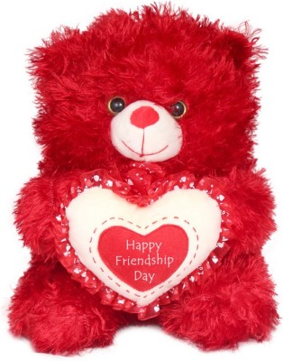 Tickles Cute Teddy With Happy Frienship day Heart For Friendship Day Special Gift  - 30 cm(Red)