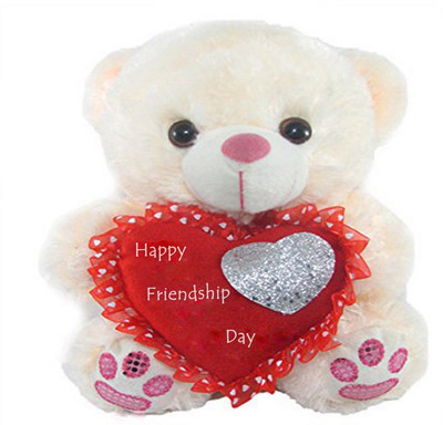 

Tickles Happy Frienship Day Heart Teddy For Friendship Day Special Gift - 26 cm(White)