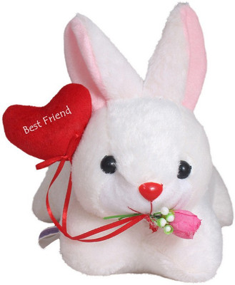 

Tickles Rabbit with Special Best Friend Heart Frienship day Gift - 26 cm(White)
