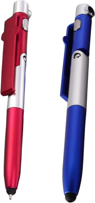 

ZesTale 4 in 1 Folding Pen With Stylus , Mobile Stand And Writing Lamp Ball Pen Stylus(Blue, Maroon)