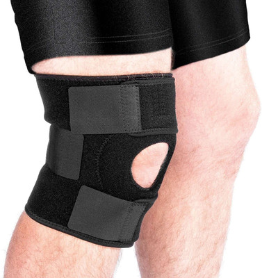 

Tima Knee Caps - Neoprene Adjustable Knee Support, Free Size (1 Piece) Knee Support (Free Size, Black)