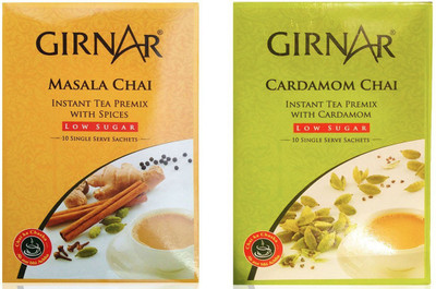 

Girnar Tea Combo Pack Masala Low Sugar and Cardamom Low Sugar Spices, Cardamom Instant Tea(160 g, Box)