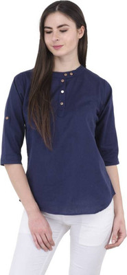 YASMIN CREATIONS Casual 3/4th Sleeve Solid Women