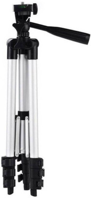 

ALONZO 3110 Portable & Foldable Camera & Mobile Tripod with Mobile Clip Holder Bracket Fully Flexible Mount Cum Tripod Stand with Three-Dimensional Head Tripod(Silver, Supports Up to 1500 g)