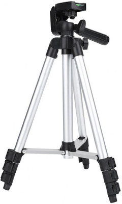 

Padraig 3110 Foldable Camera Tripod With Mobile Clip Holder Bracket, Fully Flexible Mount Cum Tripod, Standwith 3D Head & Quick Release Plate Tripod(Silver, Supports Up to 500 g)