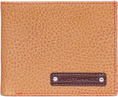 

Justanned Men Tan Genuine Leather Wallet(3 Card Slots)