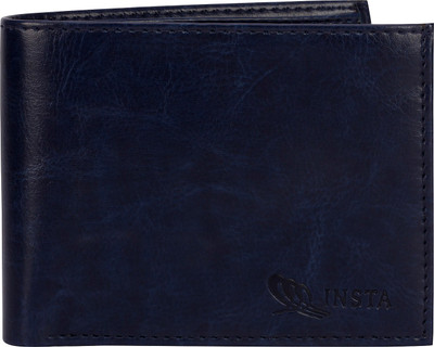 

insta service Men Blue Artificial Leather Wallet(6 Card Slots)