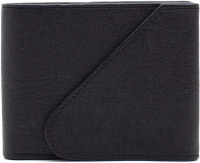 DELMA Men Black Artificial Leather Wallet(6 Card Slots)