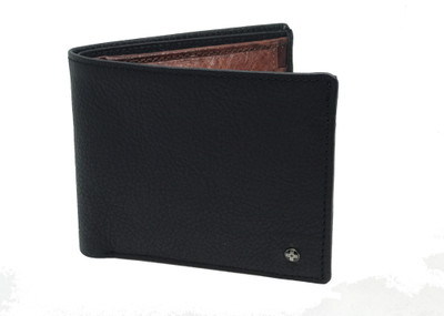 JL Collections Men Black Genuine Leather Wallet(4 Card Slots)
