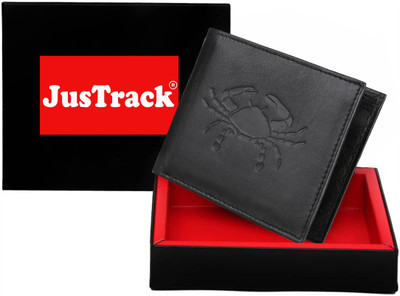 

JusTrack Men Black Genuine Leather Wallet(1 Card Slot)