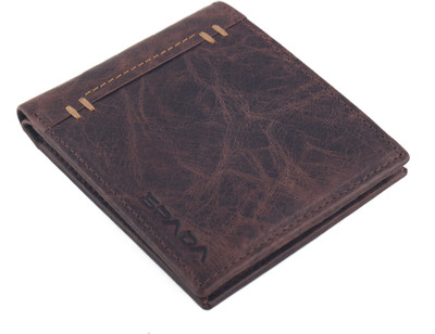 

SPADA Men Brown Genuine Leather Wallet(10 Card Slots)