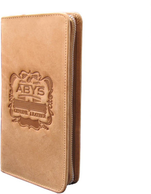 

ABYS Men Tan Genuine Leather Wrist Wallet(13 Card Slots)