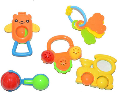 

Tako bell Baby Toys Rattle Set Of 5 Pieces - Multi Color Rattle(Multicolor)