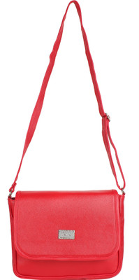 

Dutty Leather Red Magnetic Snap Closure Sling Bag Sling Bag(Red, 5 L)