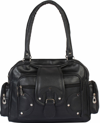 

Bpbag1 Black Pu Self Design Handbag For Women Shoulder Bag(Black, 12 inch)