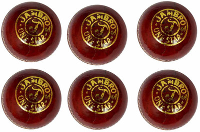 

RIYAAN Leather Pack Of 6 Cricket Bowling Ball(Pack of 6, Red)