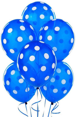 

PTCMart Printed POLKA BLUE Balloon(Blue, Pack of 25)