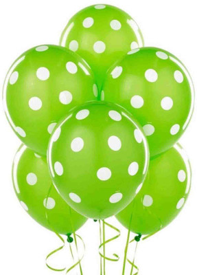 

PTCMart Printed POLKA GREEN Balloon(Green, Pack of 25)