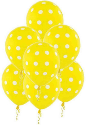 

PTCMart Printed POLKA YELLOW Balloon(Yellow, Pack of 25)