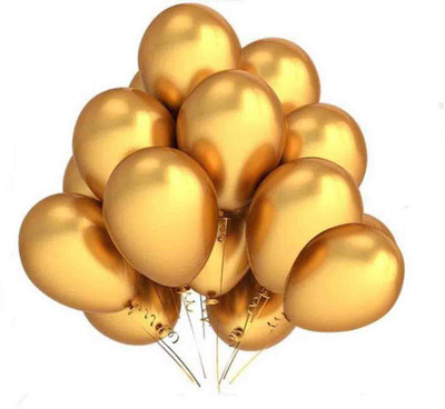 

PTCMart Solid METALLIC GOLDEN Balloon(Gold, Pack of 25)