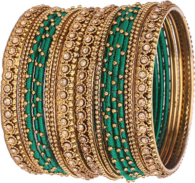 NMII Metal, Fabric Zircon Bangle Set(Pack of 20)