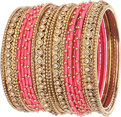 NMII Metal, Fabric Zircon Bangle Set(Pack of 20)