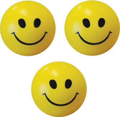 

Babies Hub Smiley Face Squeeze Stress Ball - Set of 3 Bath Toy(Yellow, Black)