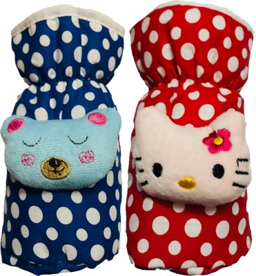 FIRST TREND High Quality Daily use attractive Teddy Cotton Bottle Cover (Multicolor)(Blue, Red)