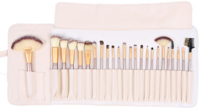 

Yoana Professional Series Cosmetic Makeup Brushes With Leather Pouch - Beige(Pack of 24)