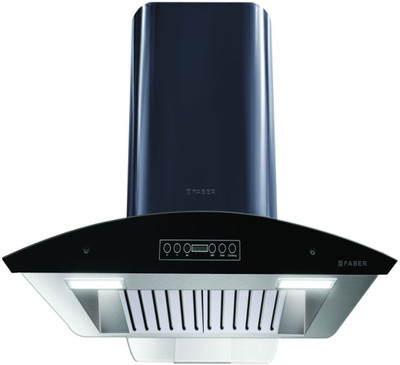 

Faber Hood Curvy TC Auto Control AC Energy LTW Bk 60 Wall Mounted Chimney(Black 1200 CMH)