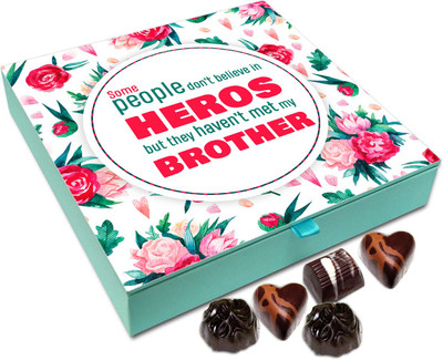 

Chocholik Rakshabandhan Gift Box - Some People Don't Believe in Heros - 9pc Truffles(108 g)