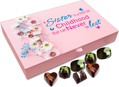 

Chocholik Rakhi Gift Box - A Sister Is a Little Childhood - 12pc Truffles(144 g)