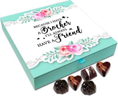 

Chocholik Rakshabandhan Gift Box - Because I Have a Brother I'll Always Have a Friend - 9pc Truffles(108 g)