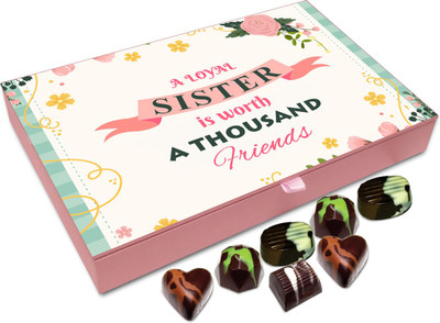 

Chocholik Rakshabandhan Gift Box - A Loyal Sister Is Worth a Thousand Friends - 12pc Truffles(144 g)