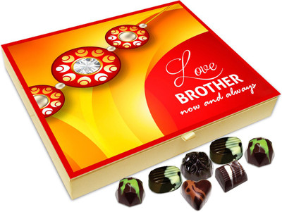 

Chocholik Rakhi Gift Box - Love Brother Now and Always - 20pc Truffles(240 g)