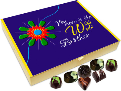 

Chocholik Rakhi Gift Box - You Mean to the Whole World Brother - 20pc Truffles(240 g)