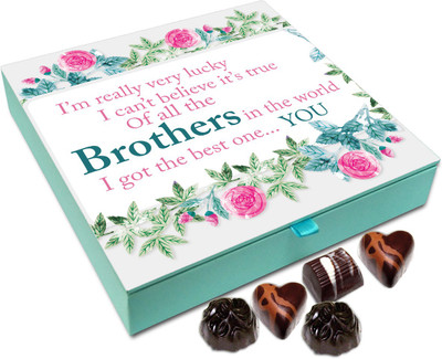 

Chocholik Rakhi Gift Box - I'm Really Very Lucky I Can't Believe - 9pc Truffles(108 g)
