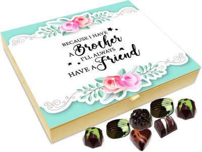

Chocholik Rakshabandhan Gift Box - Because I Have a Brother I'll Always Have a Friend - 20pc Truffles(240 g)