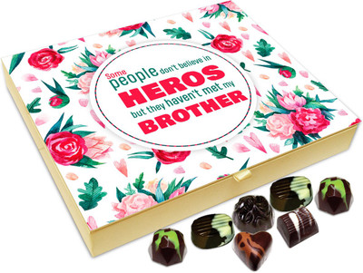 

Chocholik Rakshabandhan Gift Box - Some People Don't Believe in Heros - 20pc Truffles(240 g)
