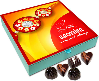 

Chocholik Rakhi Gift Box - Love Brother Now and Always - 9pc Truffles(108 g)