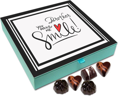 

Chocholik Rakhi Gift Box - Brother, You Make Me Smile - 9pc Truffles(108 g)